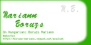 mariann boruzs business card